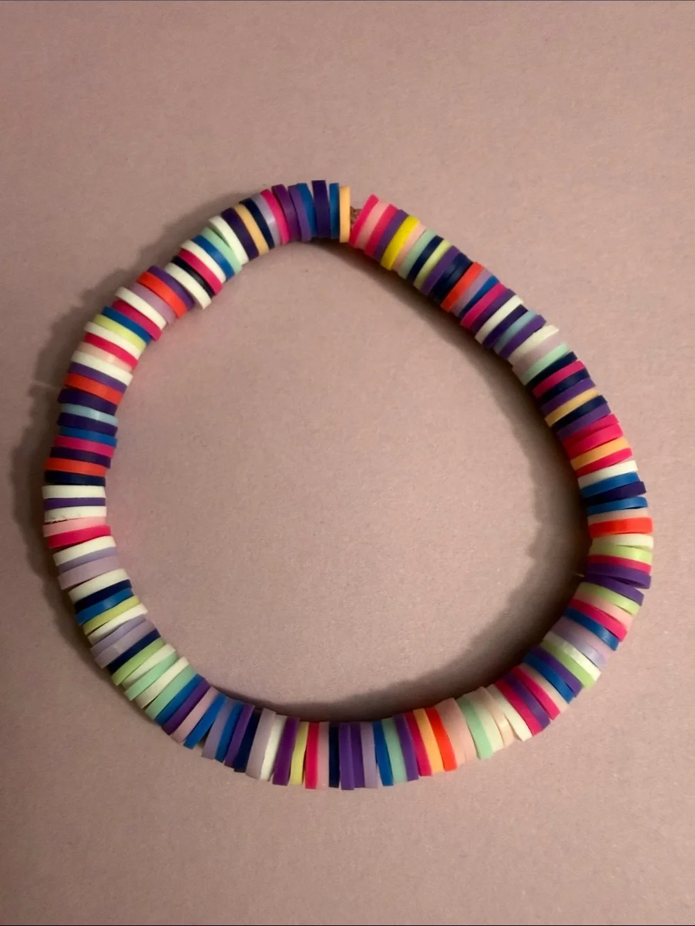 Kids Multicolor Bead Stretch Bracelet - Rainbow Silicone Discs
